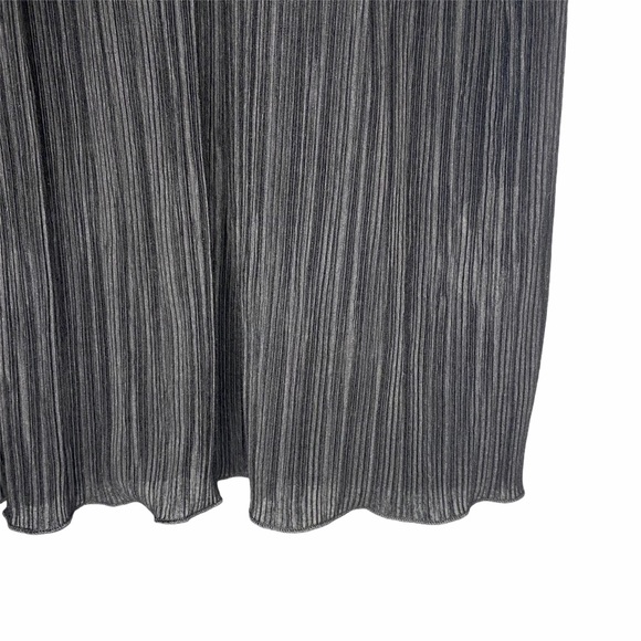 Zara Ribbed Black Knit Sheer Rolled Cuff Short Sleeve Top S - Picture 3 of 6